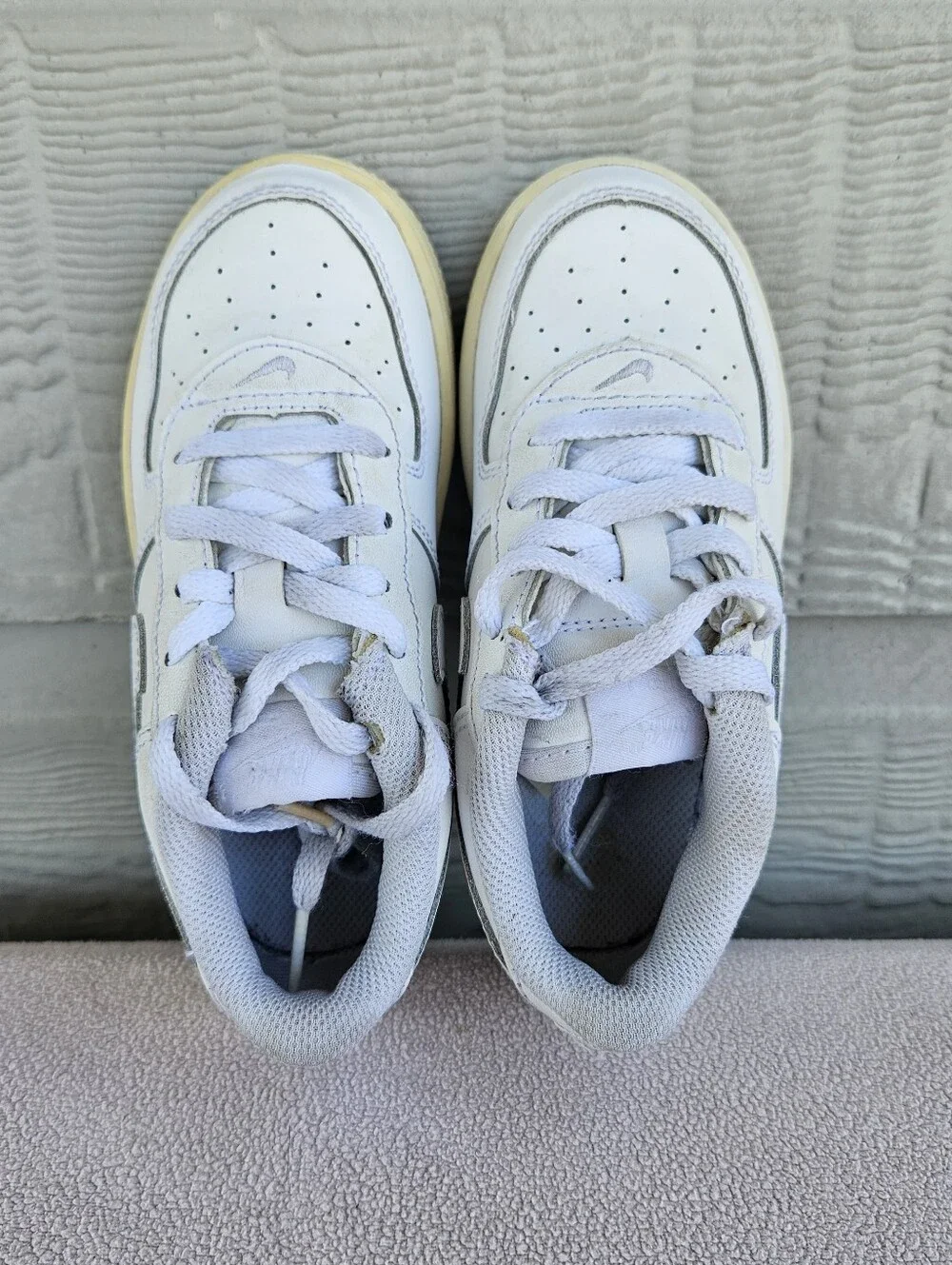 Nike Air Force 1 AF1 Low Triple White Toddler SZ 10C Leather Tie 314194-117